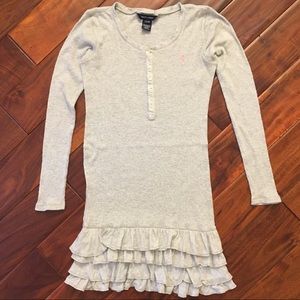 Ralph Lauren Grey Ruffle Hem Dress - L(12/14)